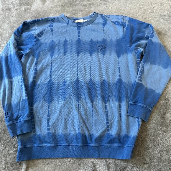 Roller Rabbit Sweatshirt LARGE Women's Blue Tie Dye Monkey - Picture 1 of 6
